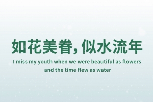 如花美眷，似水流年